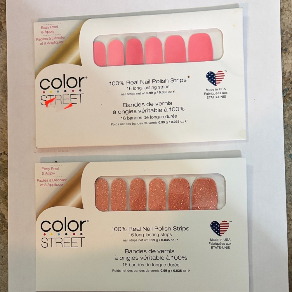 Color Street Pink and Glitter Nail Strips